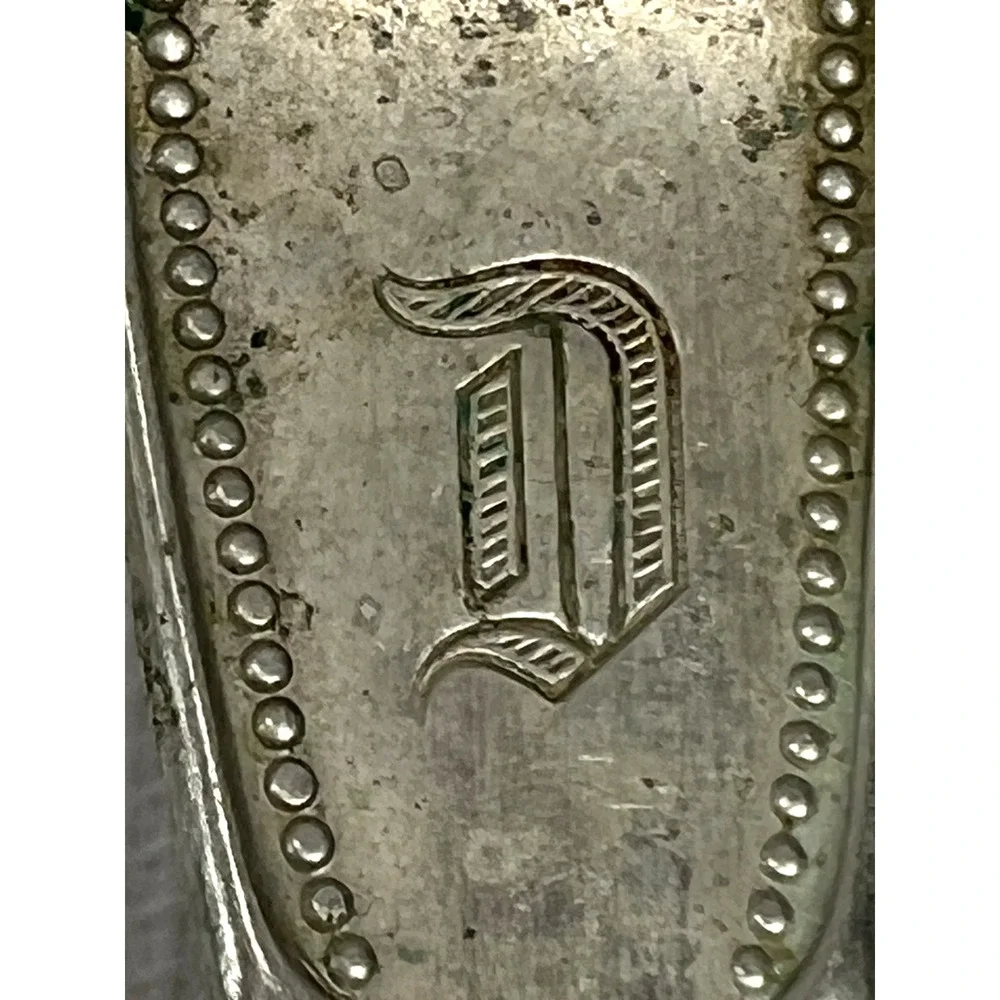Vintage Brazil Silver 6‎ Forks - 6 Spoons & 1 Serving Spoon Monogram 